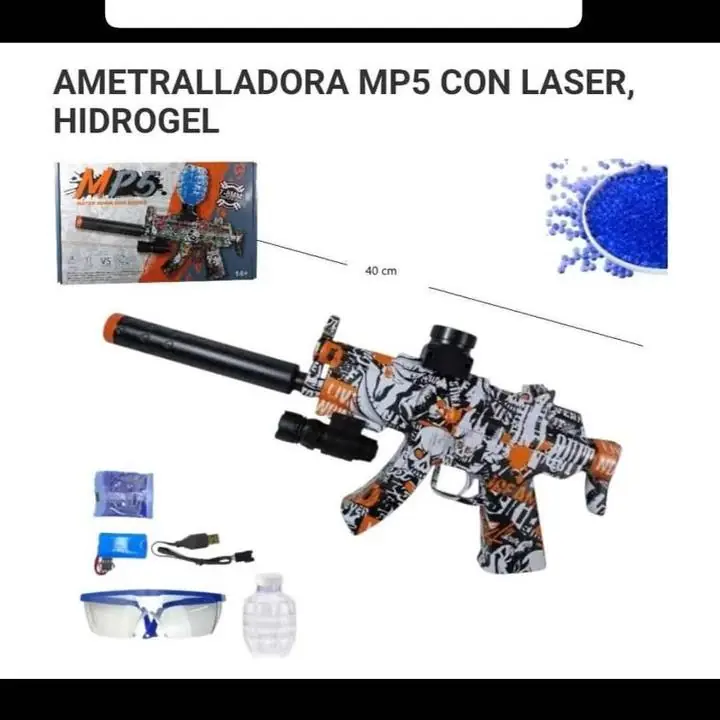 Ametralladora de hidrogel con laser