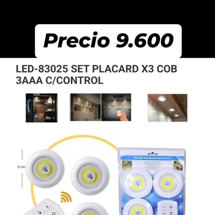 Set de 3 luz led a pila con control