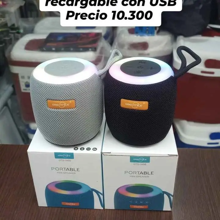 Parlante 3" con luz led recargable con USB