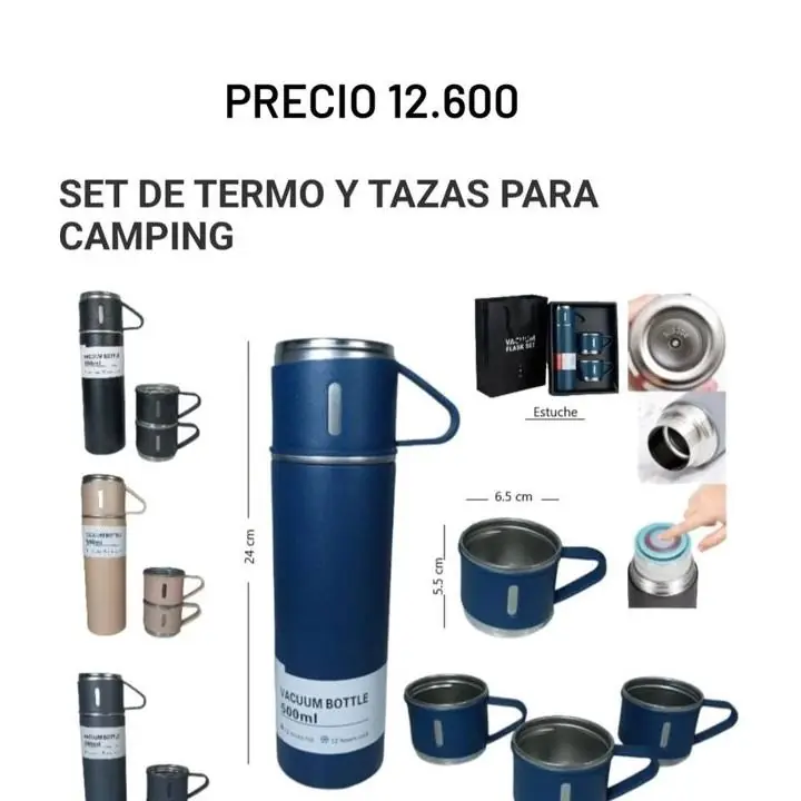 Set de termo y tazas para camping