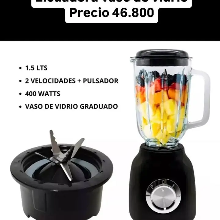 Licuadora vaso de vidrio