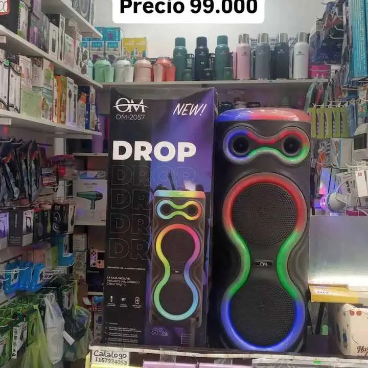 Parlante 8" x 2 torre con luz led