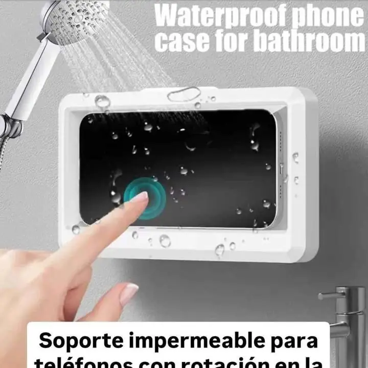Soporte impermeable de teléfono para ducha