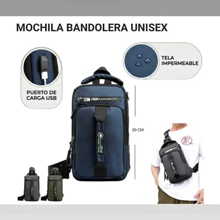 Mochila bandolera unisex