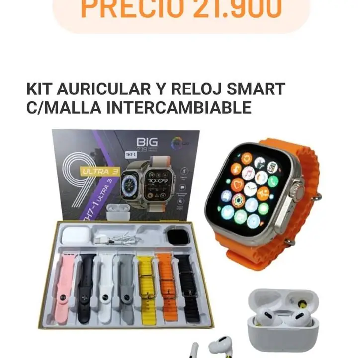 Auriculares y smartwatch 7 correas