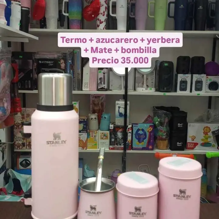 Termo + azucarera + yerbera + mate + bombilla