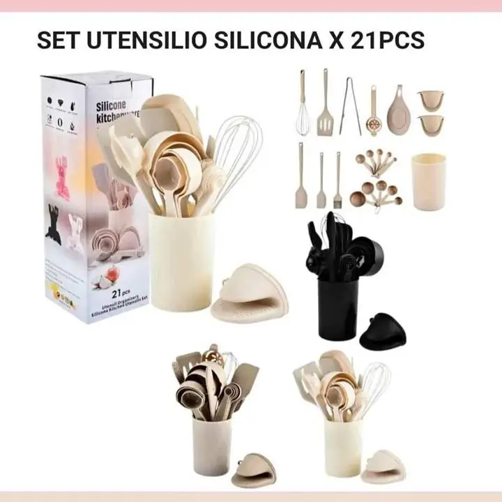 Set de utensilios de silicona x 21 piezas