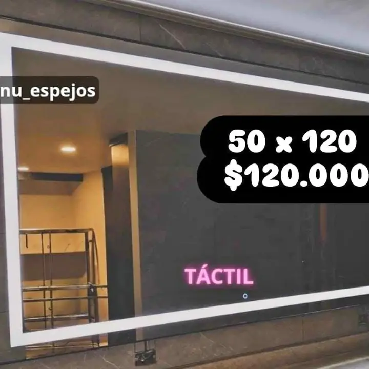 Espejo rectangular sistema Touch con Esmerilado 50×120!
