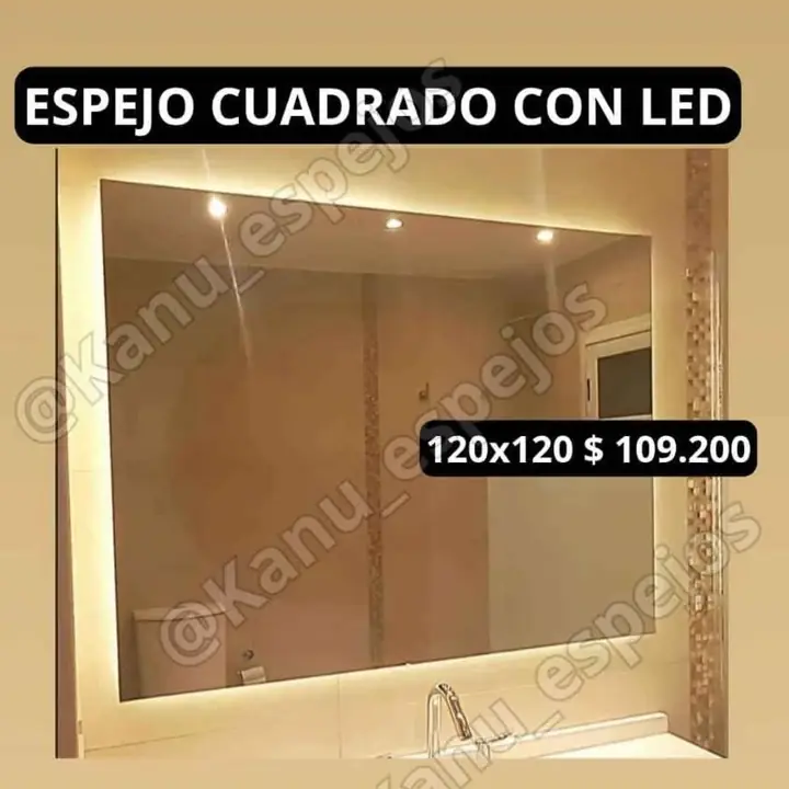 Espejo cuadrado LED 120×120