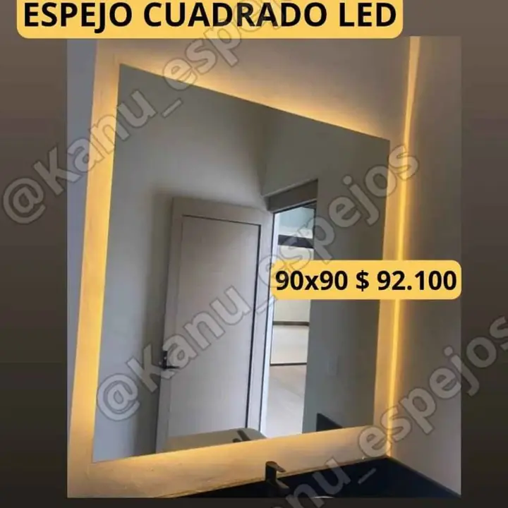 Espejo cuadrado LED 90×90