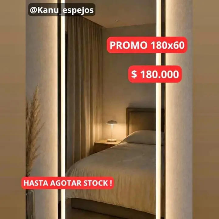 Rectangular 180×80 sistema Touch con Esmerilado!