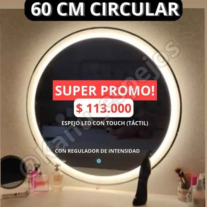 Promo hasta agotar stock! espejo circular 60 cm sistema touch