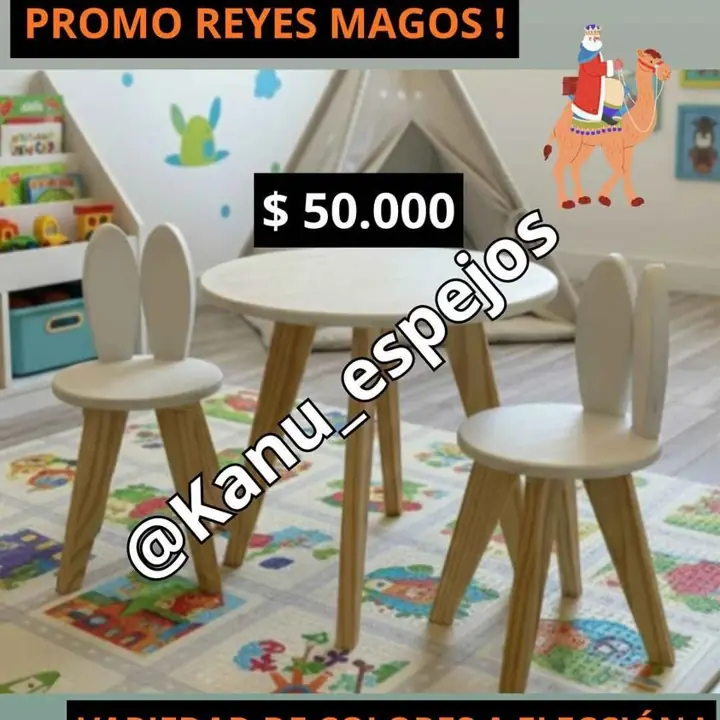 Combo! mesita+dos sillitas infantiles!