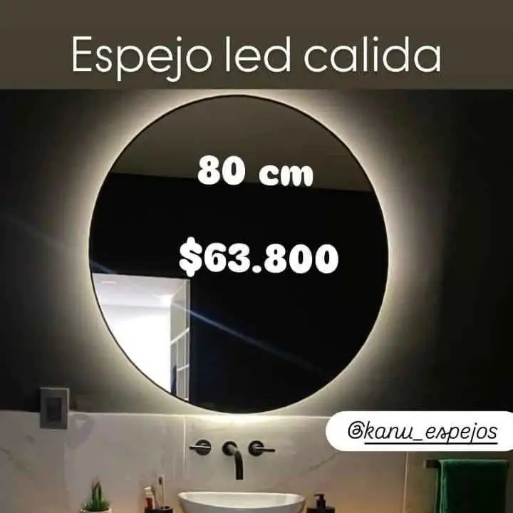 Espejo Led luz cálida 80 cm