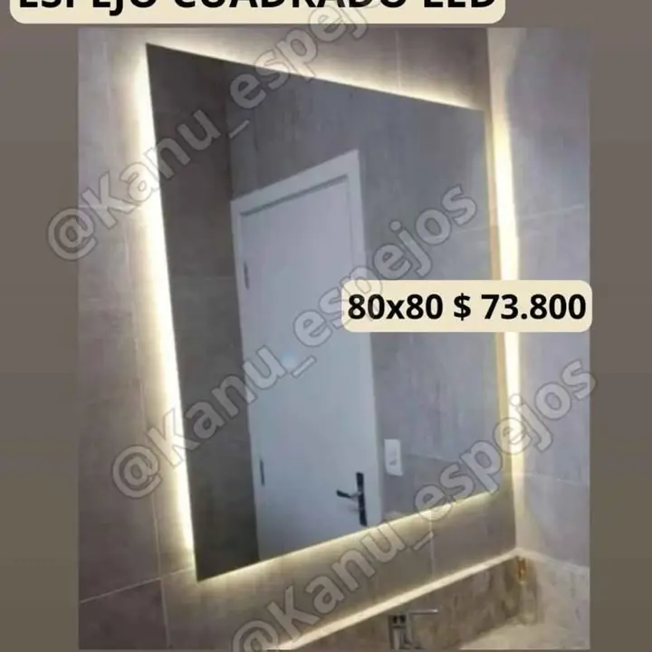 Espejo cuadrado LED 80×80