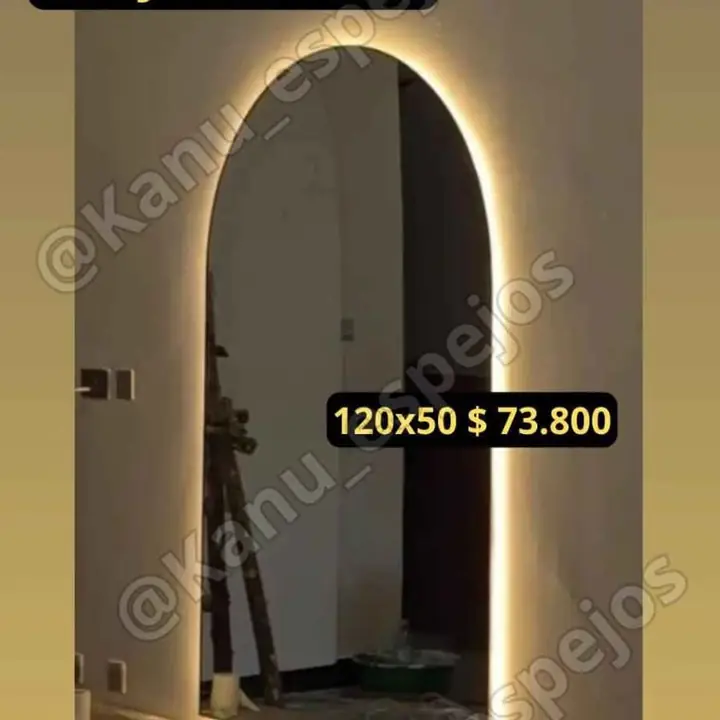 Espejo arco LED 120×50
