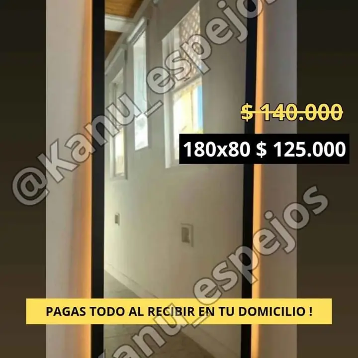 Super promo! Espejo de madera LED 180×80!