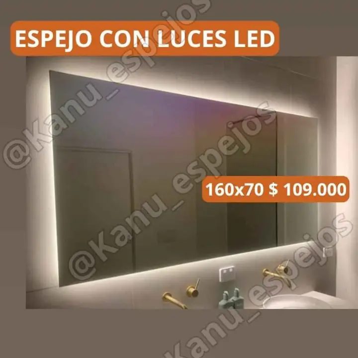 Espejo con luces LED 160×70