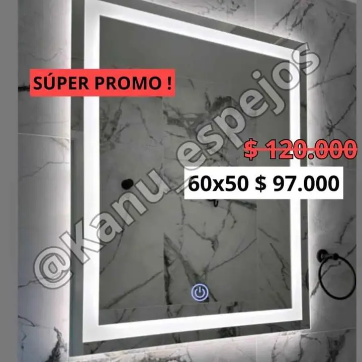 Promo! espejo LED sistema touch 60×50!