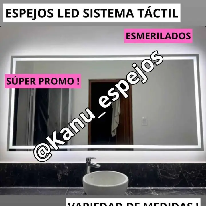 Espejo LED sistema touch con esmeraldo!