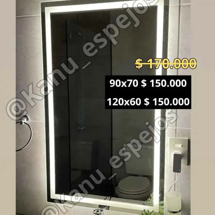 Espejo LED sistema Touch esmerilado varias medidas!