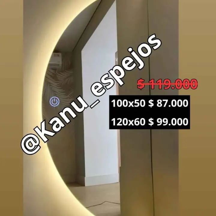 Promo! espejo medialuna sistema touch!