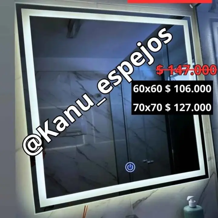 Promo! Espejo cuadrado sistema Touch!