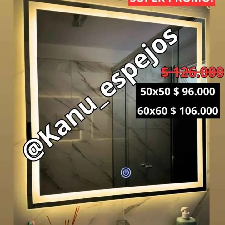 Espejo cuadrado sistema Touch varías medidas disponibles!