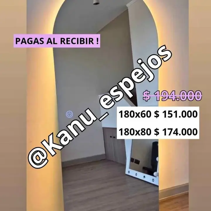 Espejo arco LED medidas disponibles!