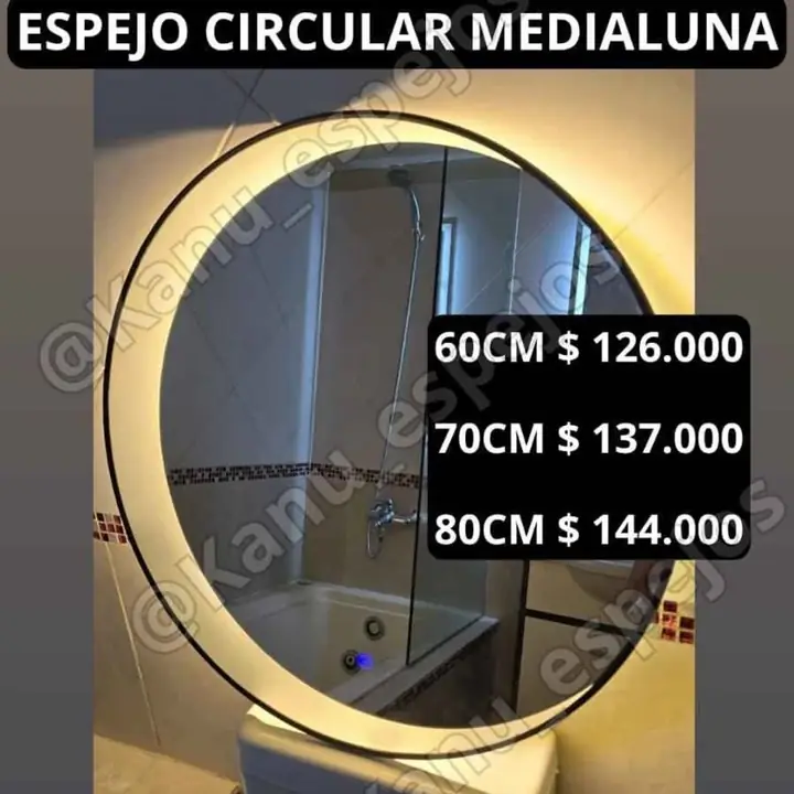 Espejo Circular Medialuna 70 cm