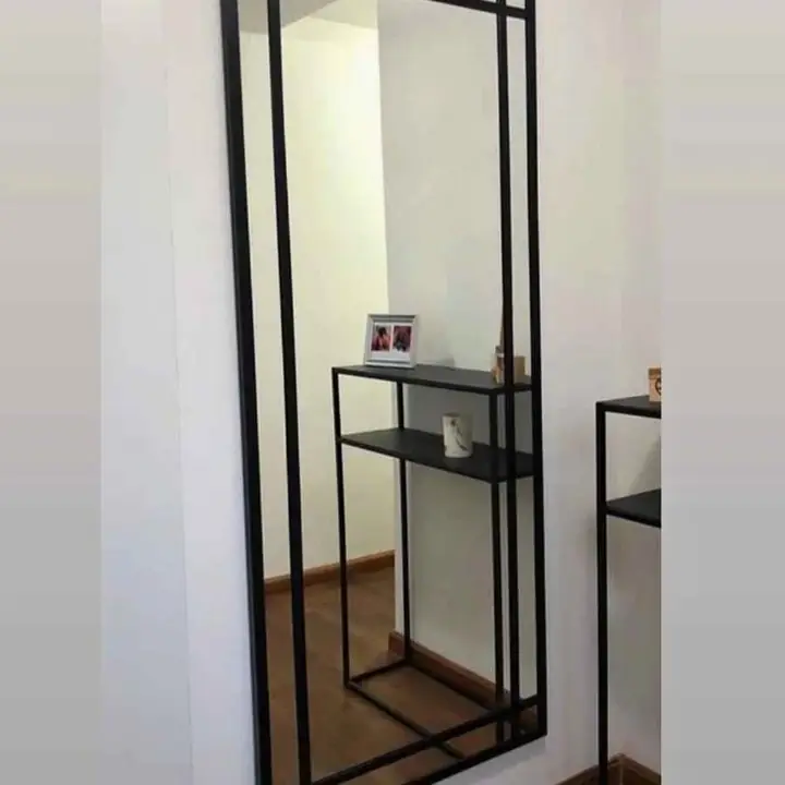 Espejo Vestidor con Marco de Hierro Negro Premium