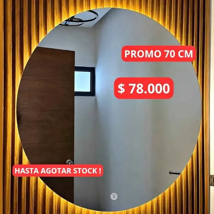 Super promo! espejo circular 70 cm sistema touch!