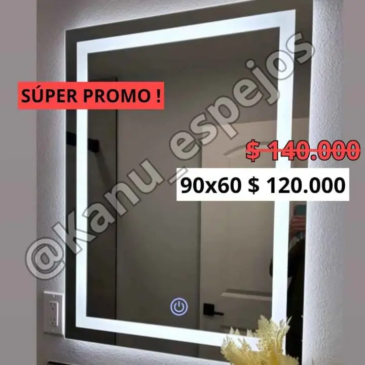 Promo! espejo LED sistema touch 90×70!