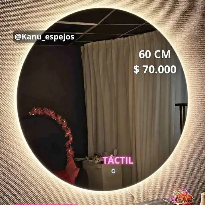 Espejo circular sistema Touch simple 70 cm!