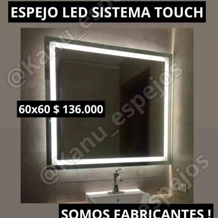 Espejo Led sistema Touch 60×60