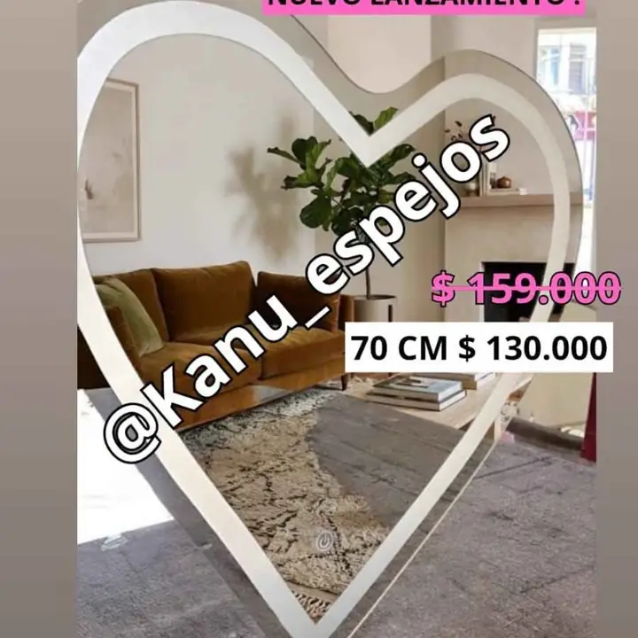 Espejo corazón LED touch 70 cm!