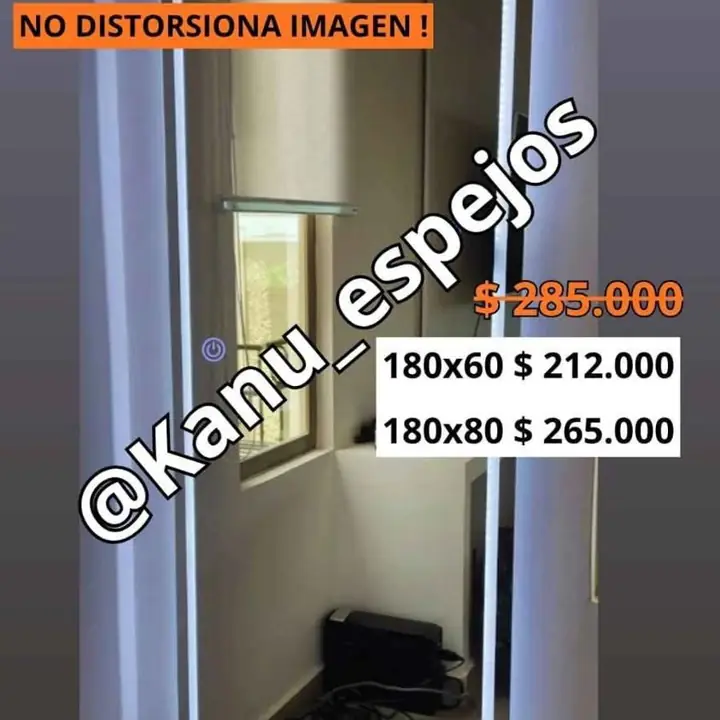 Espejo rectangular sistema Touch Esmerilado!