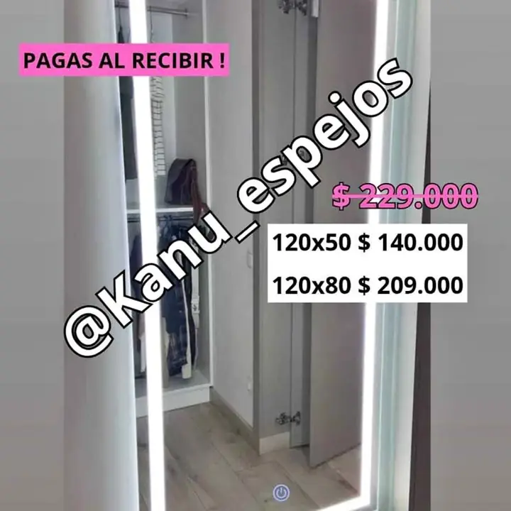 Espejo touch rectangular varías medidas!