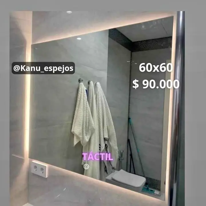 Espejo Cuadrado Touch simple 60×60!