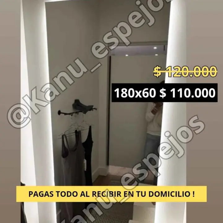Súper promo! Espejo rectangular 180×60 LED!