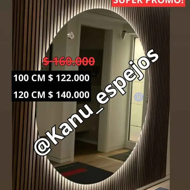 Espejo circular LED sistema Touch varías medidas!