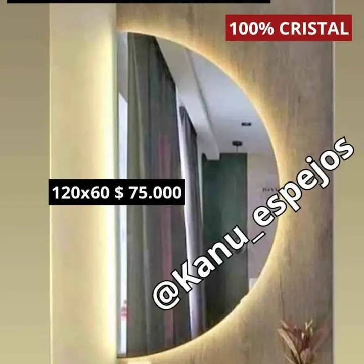Espejo Medialuna LED 120×60