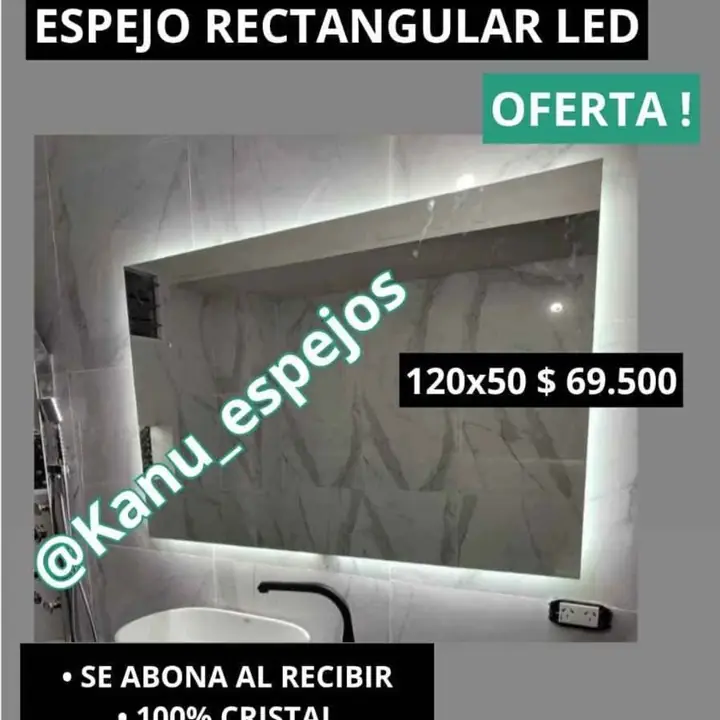 OFERTA! Espejo rectangular LED 120×50