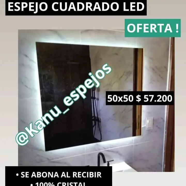 Oferta! Espejo cuadrado LED 50×50