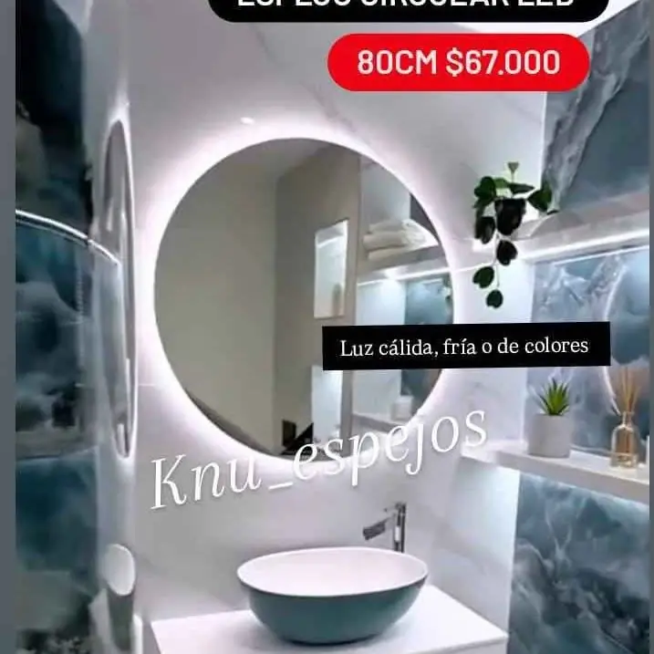 PROMO! Espejo circular LED 80 cm