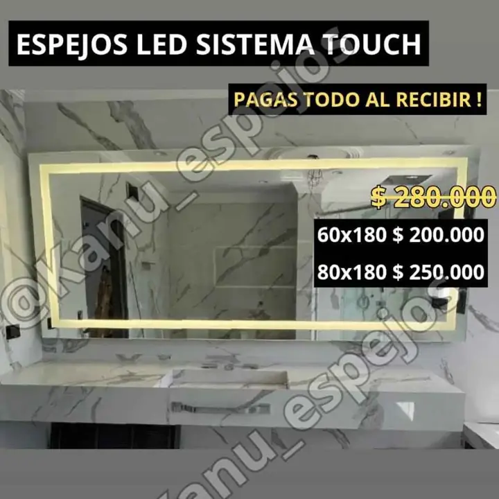 Espejo rectangular sistema Touch!