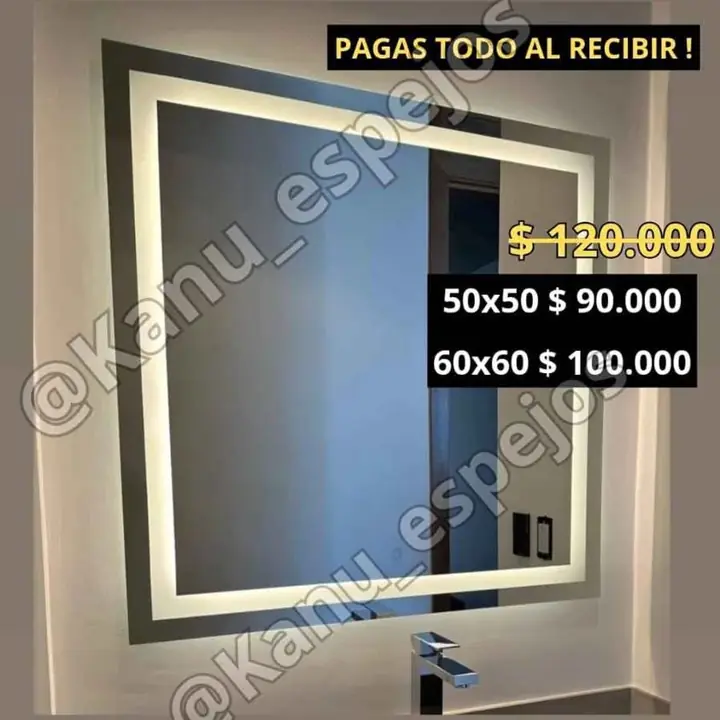 Espejo LED sistema Touch varías medidas!
