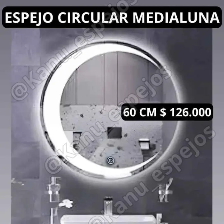 Espejo Circular Medialuna 60 cm