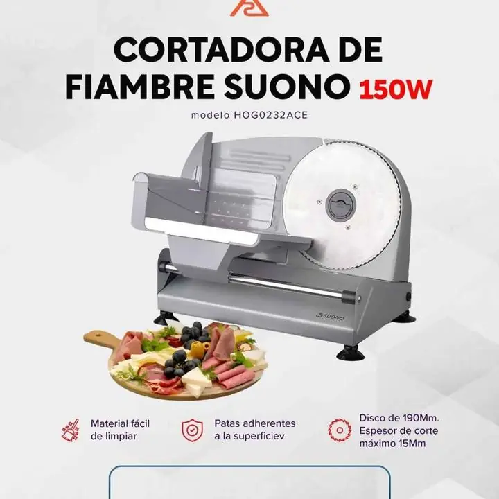 Cortadora de Fiambre Suono Gris Metálica 150W