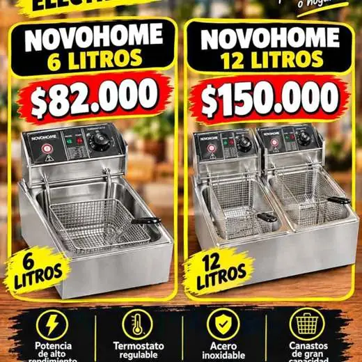 Freidoras Novohome 6 y 12 litros . NUEVAS con garantía, envíos